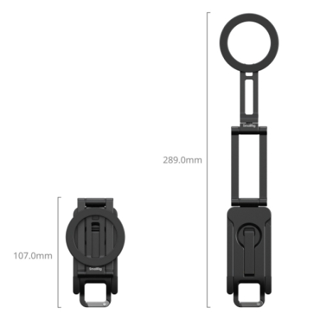 SmallRig 6515 FS-A1 - składany uchwyt, mocowanie do smartfona (magnetyczne MagSafe, mini statyw, karabińczyk, magnes) - wymiary
